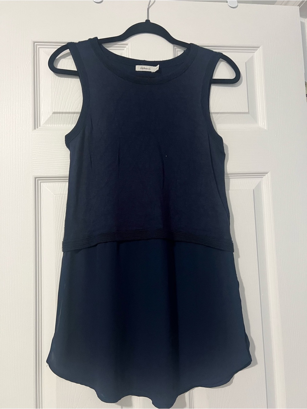 Reitmans Navy Sleeveless Layered Tank Top